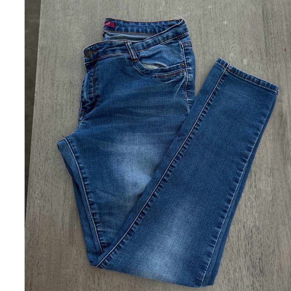 Lia Verona Womens Blue Skinny Jeans Size 11 Medium Wash Stretch Denim Pants